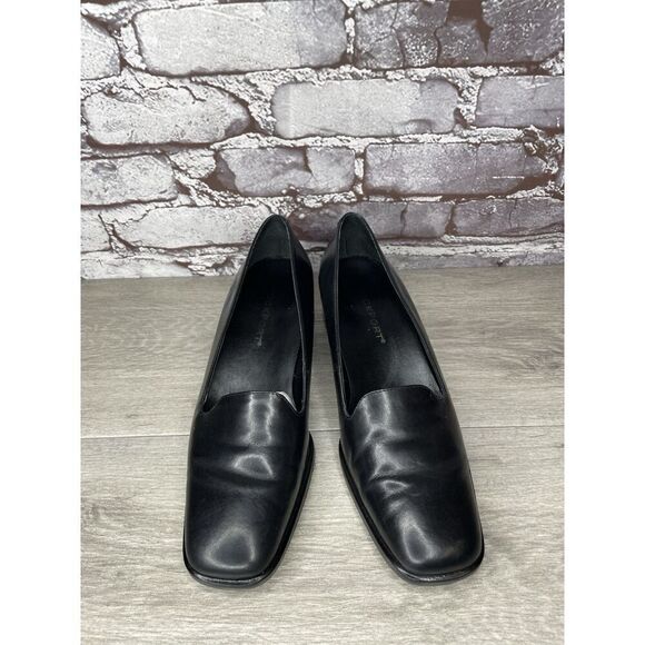 Rockport Black Leather Square Toe Pumps Heel Work Shoes Women’s Sz 8.5M US/39EU - Picture 2 of 16